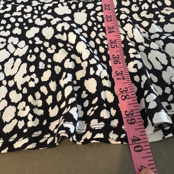 Rachel Zoe 2X Black White Animal Print Short‎ Sleeve Casual Shift Dress Loose - Picture 9 of 10